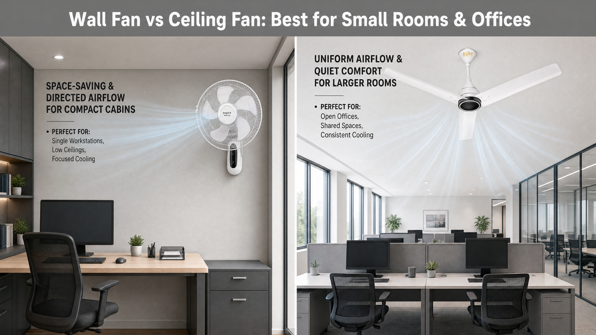 Wall Fan vs Ceiling Fan: Which One Is Better for Small Rooms and Offices?