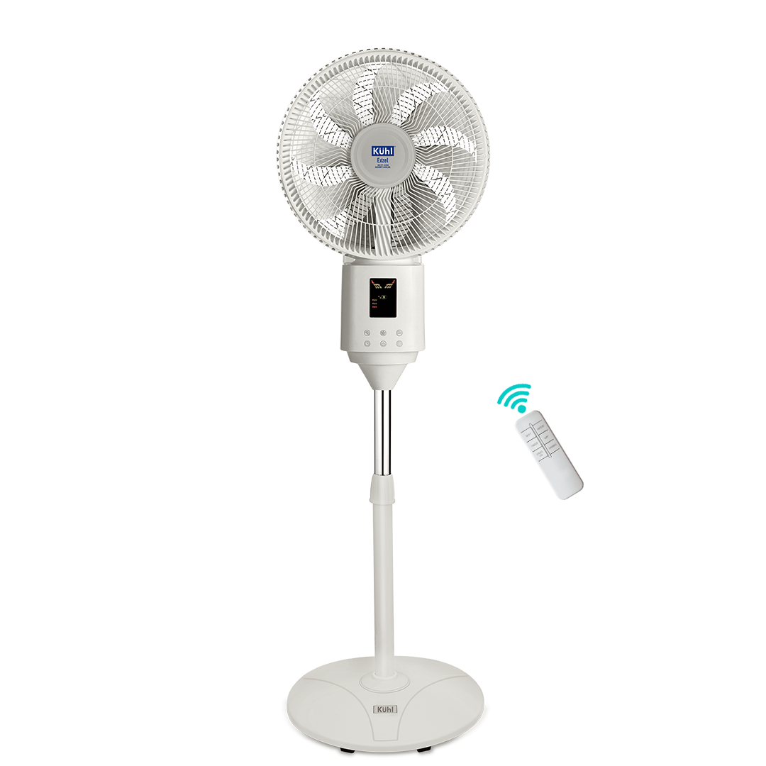 Kühl Exzel H1 Next Gen Desert Cooler BLDC Pedestal with Mist & Humidifier | 8Blades | 4Speed | Remote & Touch Panel with Display | Height Adjustement | Low Noise | 8 Hr Water Tank | Free installation