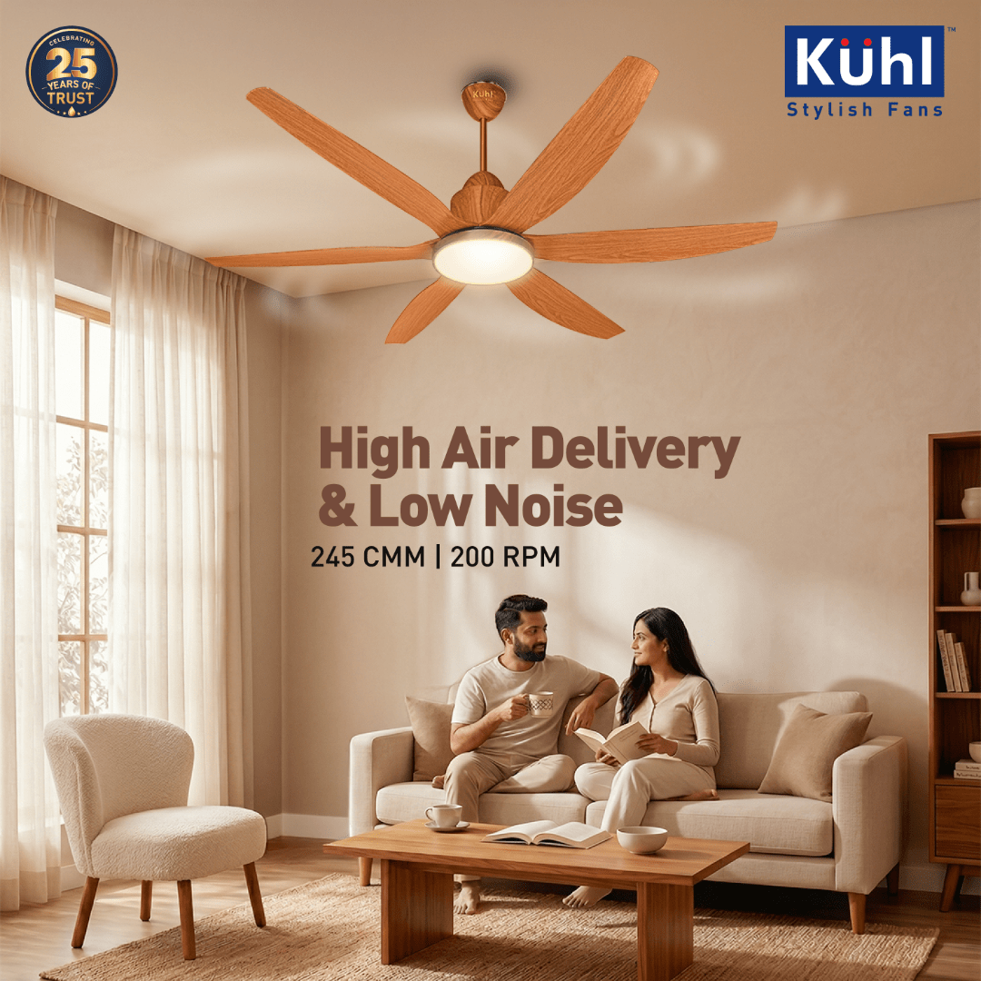 Kühl Galaxis Star G6 BLDC 1400mm Ceiling Fan | Next-Gen BLDC Motor | Saves Up to 65% Electricity | Operates on Smart Phone, Remote, IoT/ Wi-Fi and Alexa/ Voice Control | 32W | 3-Colour Down Light | BEE 5-Star &amp; ISI Certified